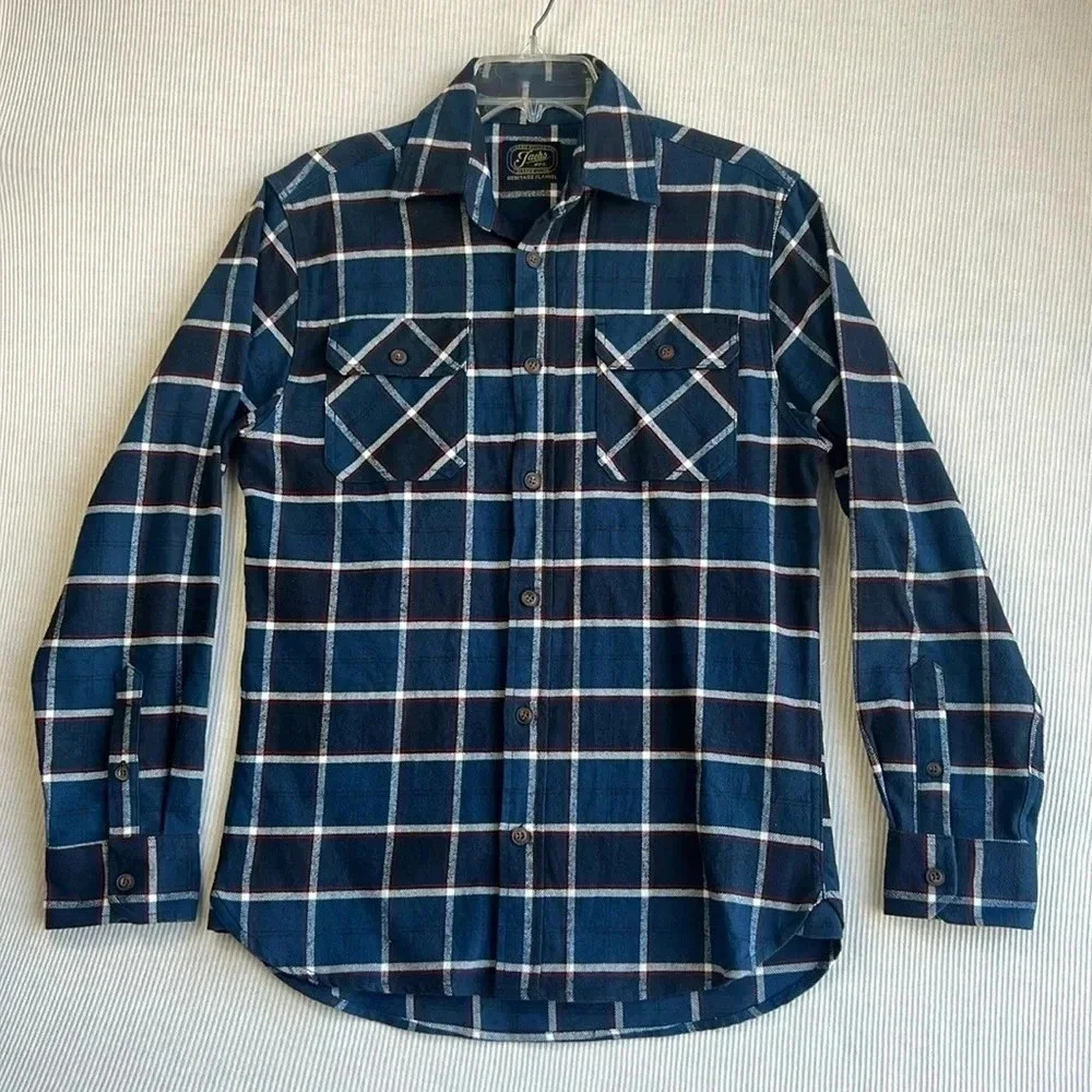 Jachs Heritage Flannel Shirt Mens Size Small Utility Flannel Button Up Plaid